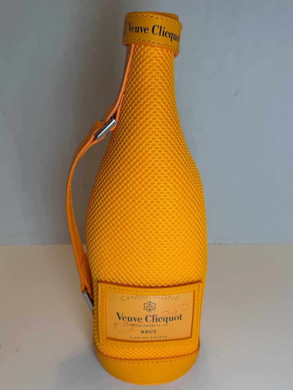 Veuve Clicquot Orange Champagne Bottle Ice Jacket Zippered Sleeve with Handle